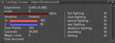 Signature for player Looting Corpse